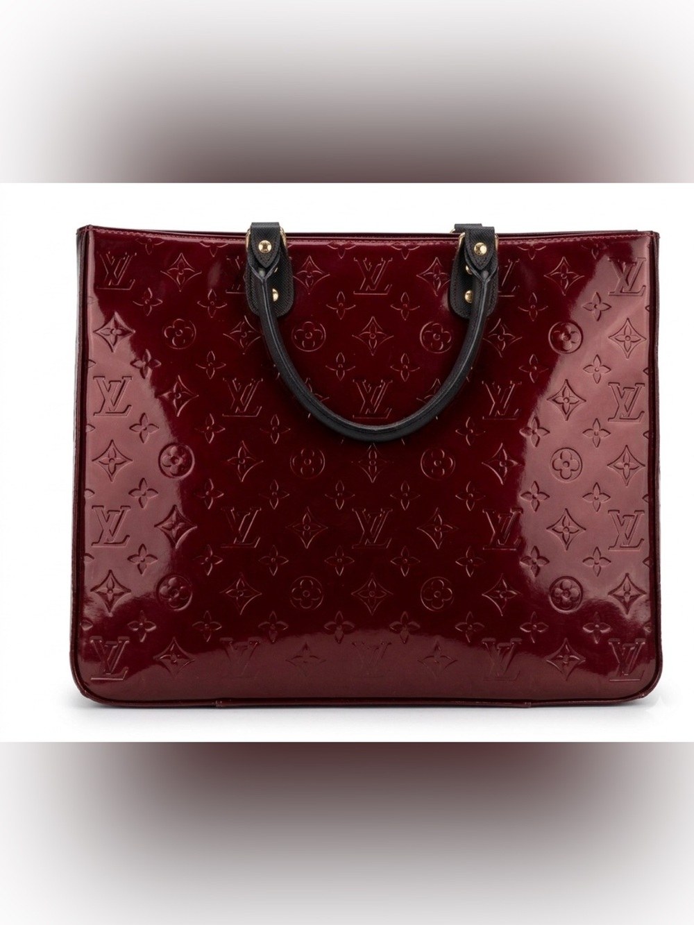 Louis Vuitton Large Columbus Burgundy Embossed Tote